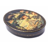 Oval hand-painted Russian lacquer box