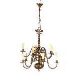 Copper 10-light double chandelier