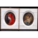 Signed Henner,n, oval portrait of Fabiola