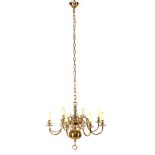 Brass 8-light globe chandelier