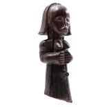 Wooden ceremonial statue of a woman