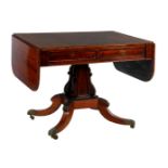 Rosewood veneer 2-load mobile table with folding leaves