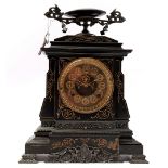 Cast iron copper plated mantel clock