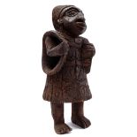 Cermonial wooden statue of a woman, Bamileke