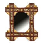 Wooden openwork mirror