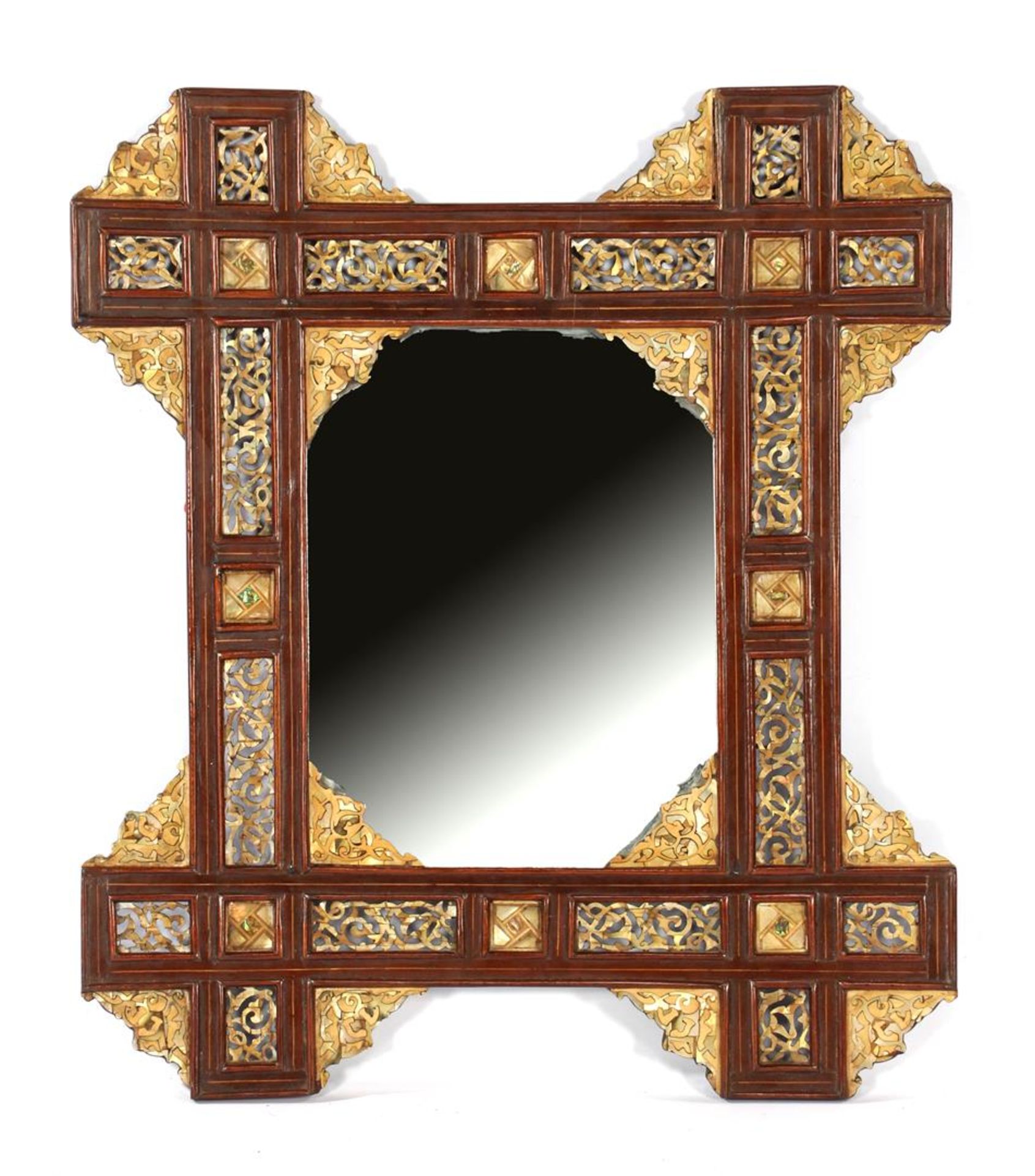 Wooden openwork mirror