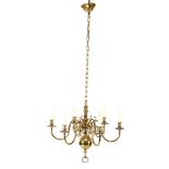 Brass 6-light globe chandelier