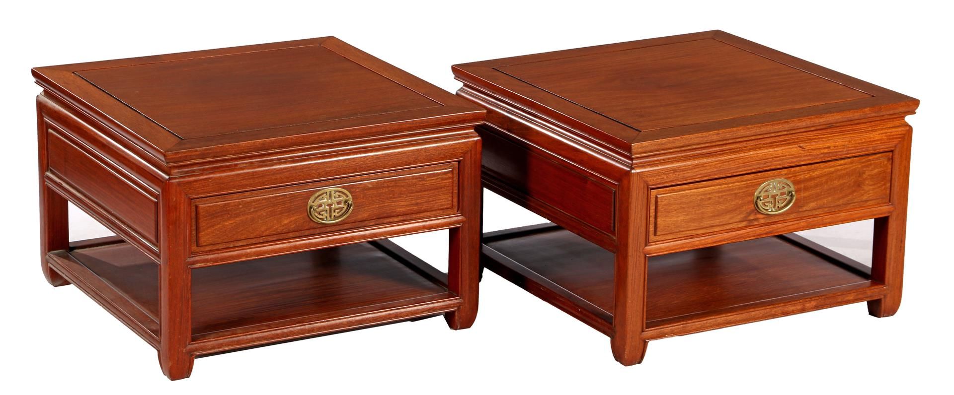 2 Chinese rosewood lamp tables 