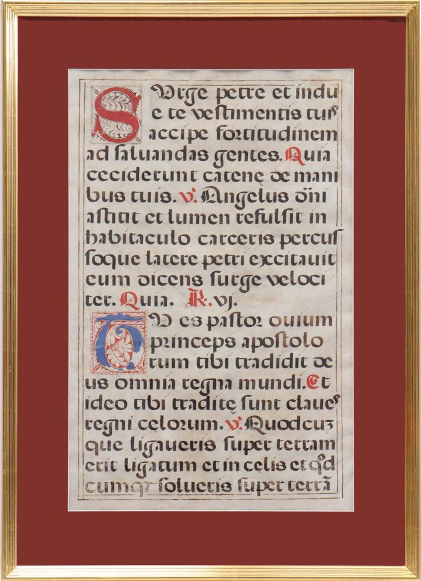 Original manuscript leaf of an Officium