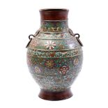Bronze cloisonne vase