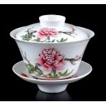 Porcelain Famille Rose lidded bowl