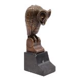 Bronze sculpture of an owl