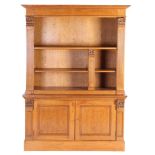 2-part oak bookcase