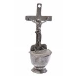 Pewter holy water dish