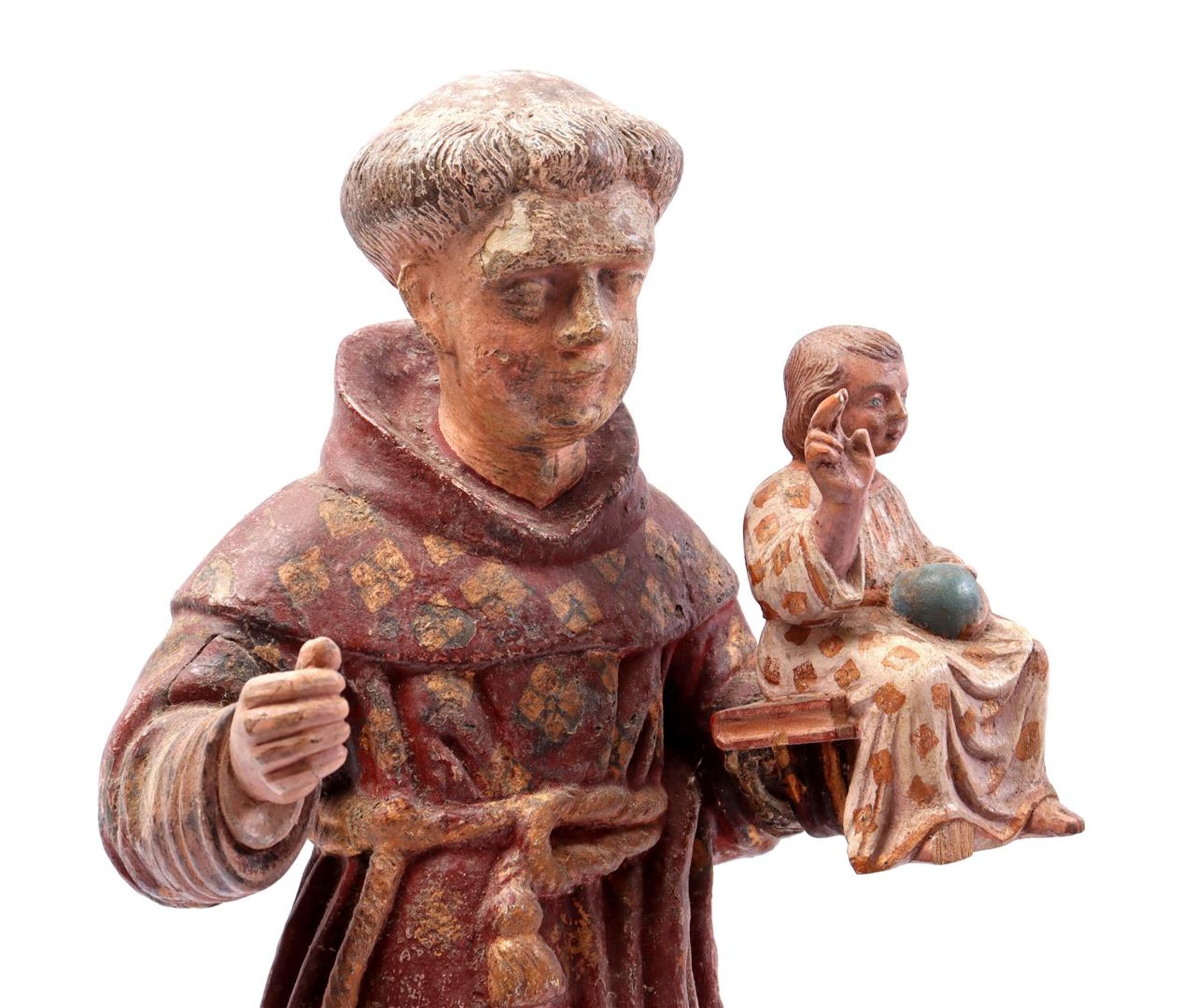 Wooden polychrome statue - Image 2 of 5