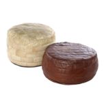 2 patchwork poufs