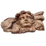 Walnut decorated angel head