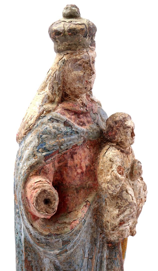 Wooden polychrome statue - Image 2 of 4