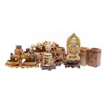 6 oriental soapstone objects