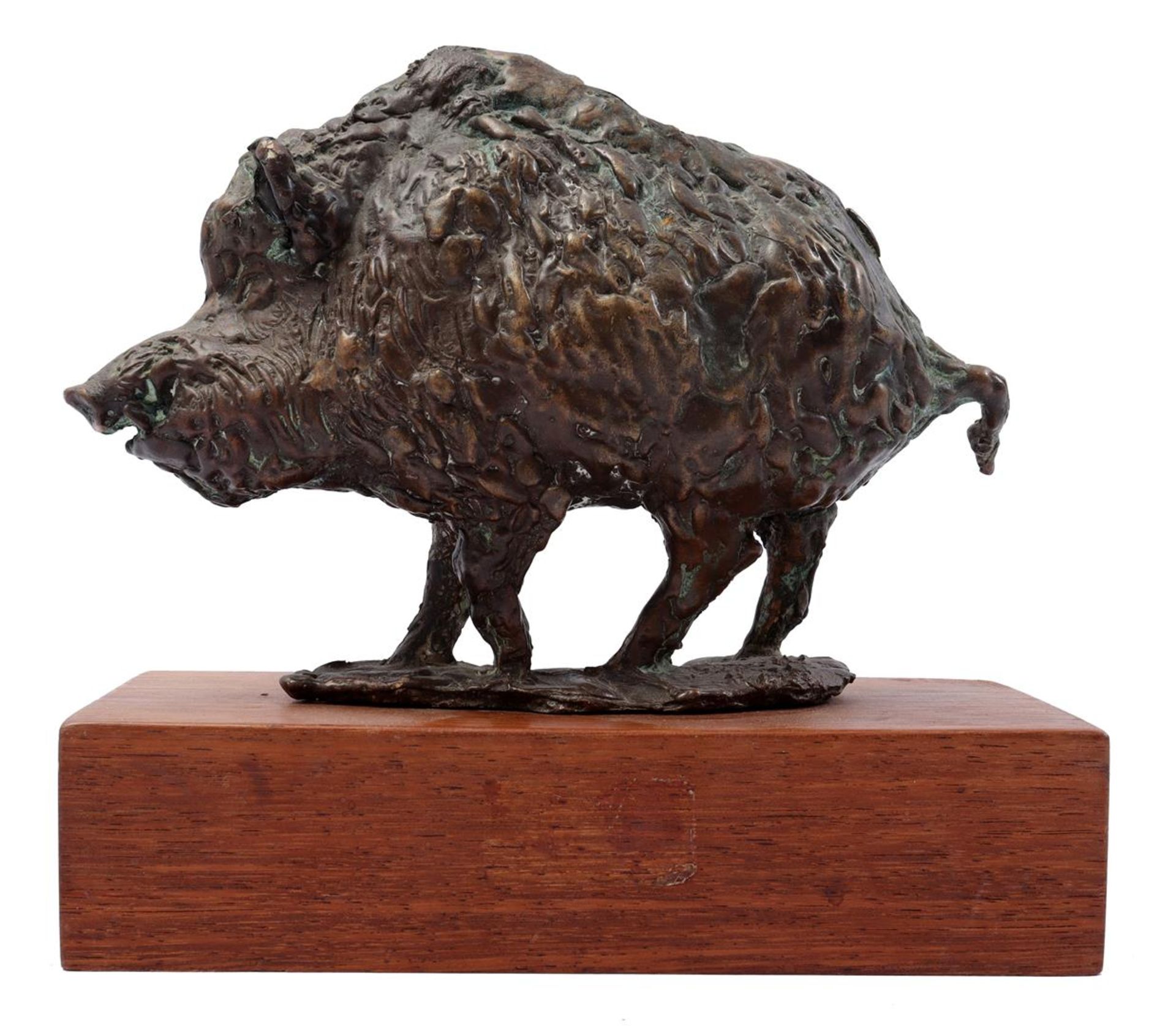 Bronze sculpture of a wild boar - Image 2 of 3