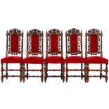 5 solid oak armchairs