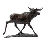 Bronze statue of a moose