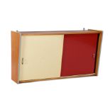 Teak veneer wall cabinet