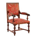 Solid oak armchair