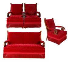 2-seater sofa with 2 armchairs 