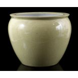 Yellow glazed porcelain flower pot
