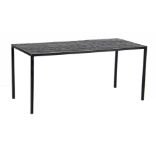 Black lacquered metal coffee table