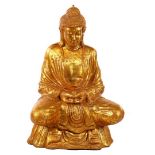 Earthenware gold colored Buddha