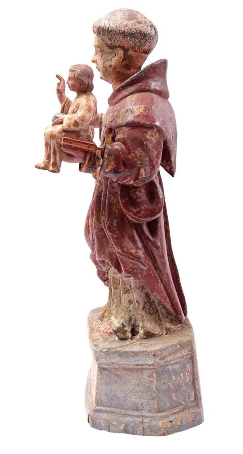 Wooden polychrome statue - Image 3 of 5