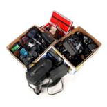 2 boxes with various cameras