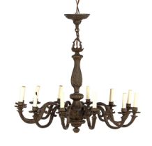 Bronze 12-light chandelier
