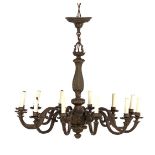 Bronze 12-light chandelier