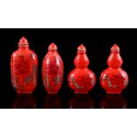 4 porcelain snuff bottles