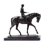 Bronze statue of a jockey