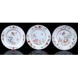 3 Famille Rose porcelain dishes