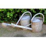 2 zinc watering cans