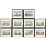 10 colored French optika etched prints