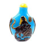 Blue glass snuff bottle