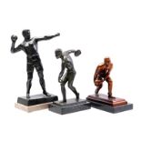 3 Art Deco zamak statues