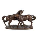 Bronze statue of 2 horses