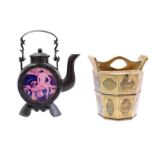 Metal teapot and brass teapot
