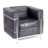 Black leatherette armchair