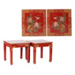 2 Chinese lacquered tables