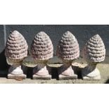 4 concrete pinecone/pomegranate