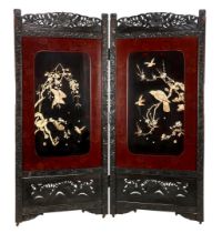 2-turn lacquered folding screen 