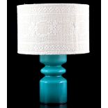 Blue glass table lamp